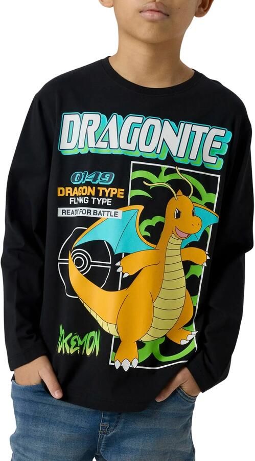 NAME IT KIDS Pokemon longsleeve met print zwart - Foto 3