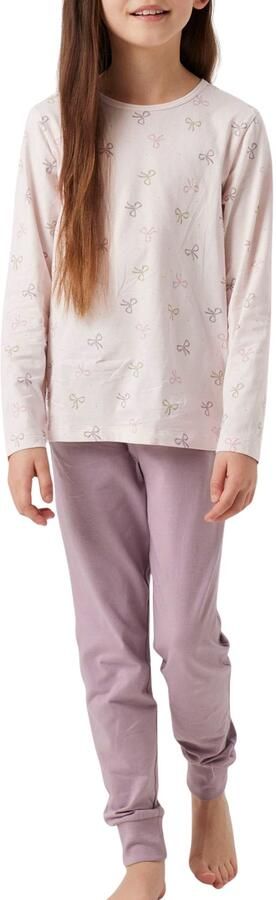 Name It Pyjama NKFNIGHTSET BARELY PINK BOW NOOS met alloverprint op het bovenstuk (set 2-delig)