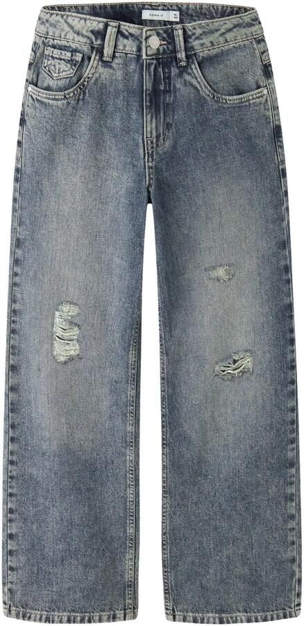 NAME IT KIDS NKFROSE wide leg ripped jeans met slijtage mediumblauw - Foto 3