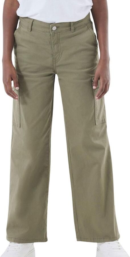 Name it KIDS wide leg cargobroek NKFROSE army groen Meisjes Stretchdenim 164 - Foto 5