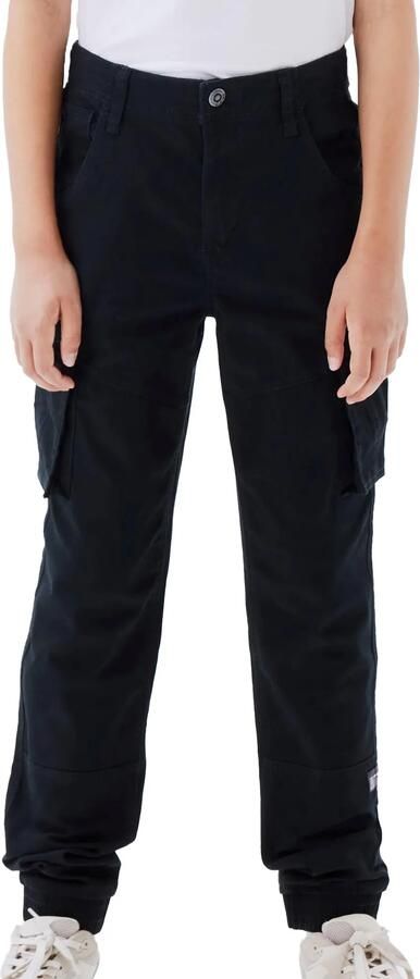 Name it bamgo zwarte jongens regular fit cargo twill katoen stretch broek - Foto 4