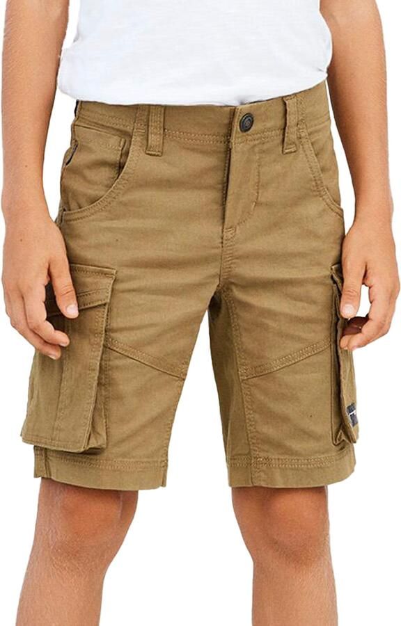Name it KIDS regular fit cargo bermuda NKMRYAN bruin Korte broek Stretchkatoen 164 - Foto 6