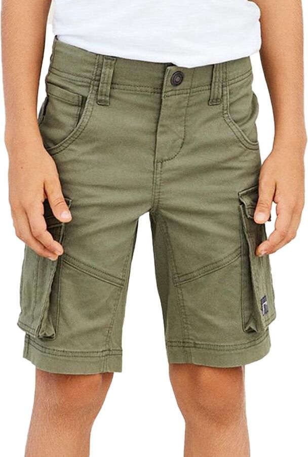 Name it KIDS regular fit cargo bermuda NKMRYAN kaki Korte broek Groen Stretchkatoen 104 - Foto 6