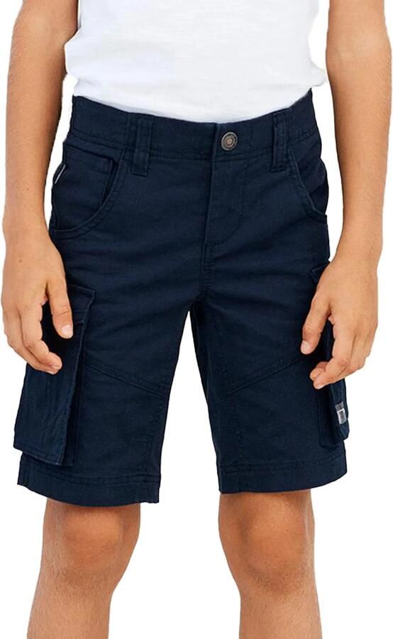 Name it KIDS regular fit cargo bermuda NKMRYAN donkerblauw Korte broek Stretchkatoen 176 - Foto 5