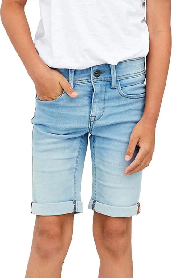 Name it KIDS slim fit jeans bermuda NKMSOFUS light denim short Blauw Jongens Stretchdenim 140 - Foto 5
