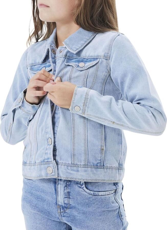 Name it KIDS spijkerjas NKFSTAR light blue denim Blauw Effen 104 - Foto 4