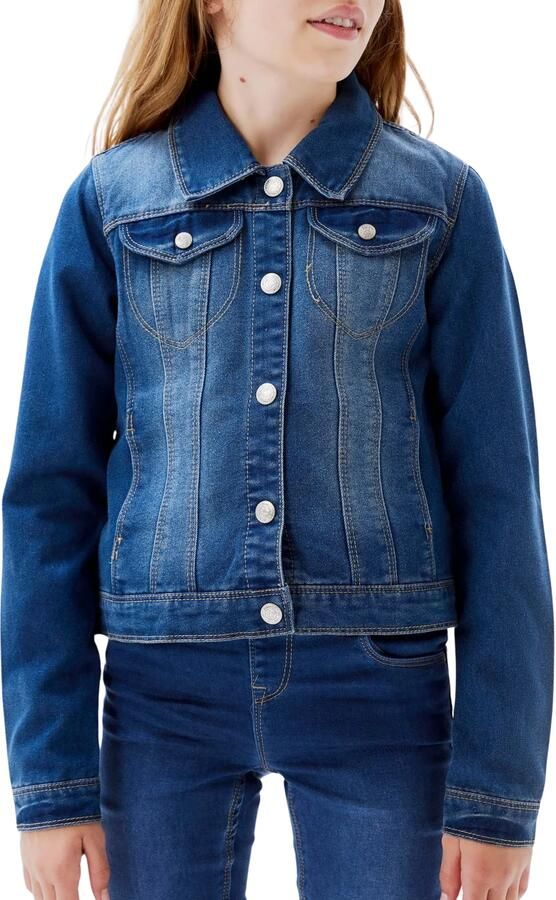 Name it KIDS spijkerjas medium blue denim Blauw Effen 104 - Foto 8