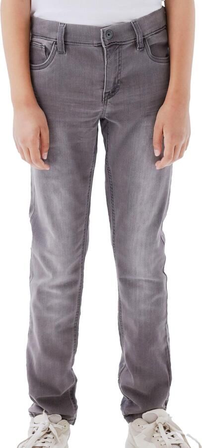 Name it KIDS slim fit jeans NKMTHEO medium grey denim Grijs Jongens Jog denim 128 - Foto 3