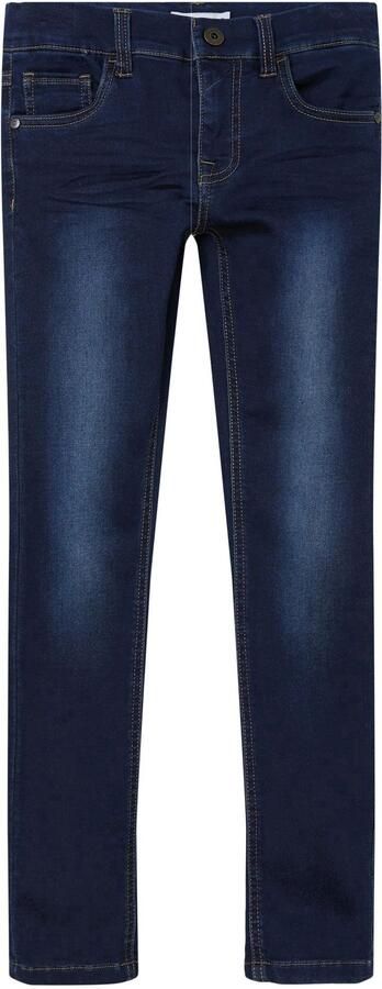 Name it KIDS slim fit jeans NKMTHEO dark blue denim Blauw Jongens Jog denim 140