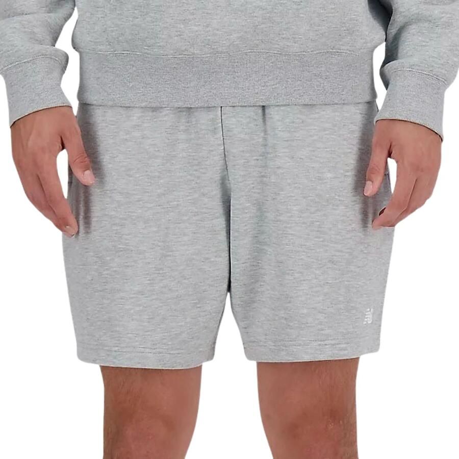 New Balance French Terry Sport Essentials Lange Shorts Gray Heren