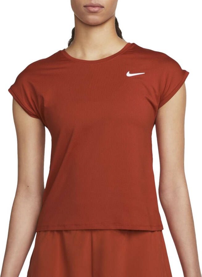 Nike Court Dri-FIT Victory Tennistop met korte mouwen voor dames Rood