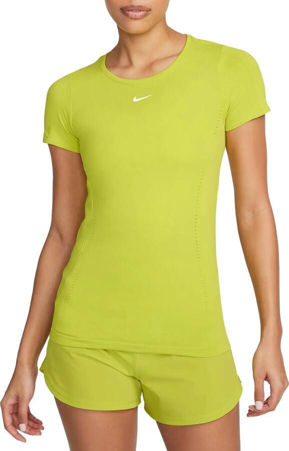 Nike Dri-FIT ADV Aura Damestop met aansluitende pasvorm en korte mouwen Groen