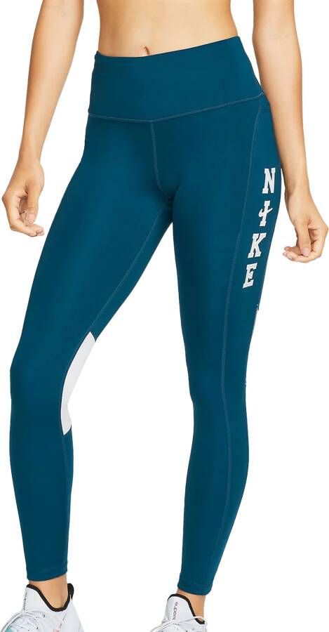 Nike Epic Fast 7 8-legging met halfhoge taille en zakken voor dames Blauw