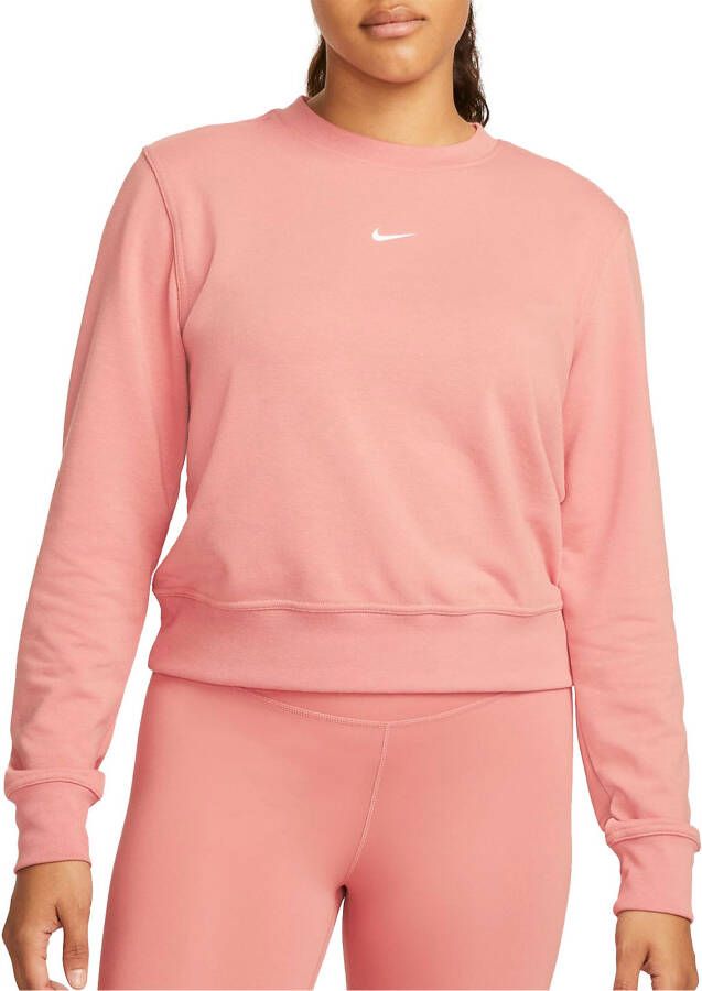 Nike Dri-FIT One sweatshirt met ronde hals van sweatstof voor dames Roze