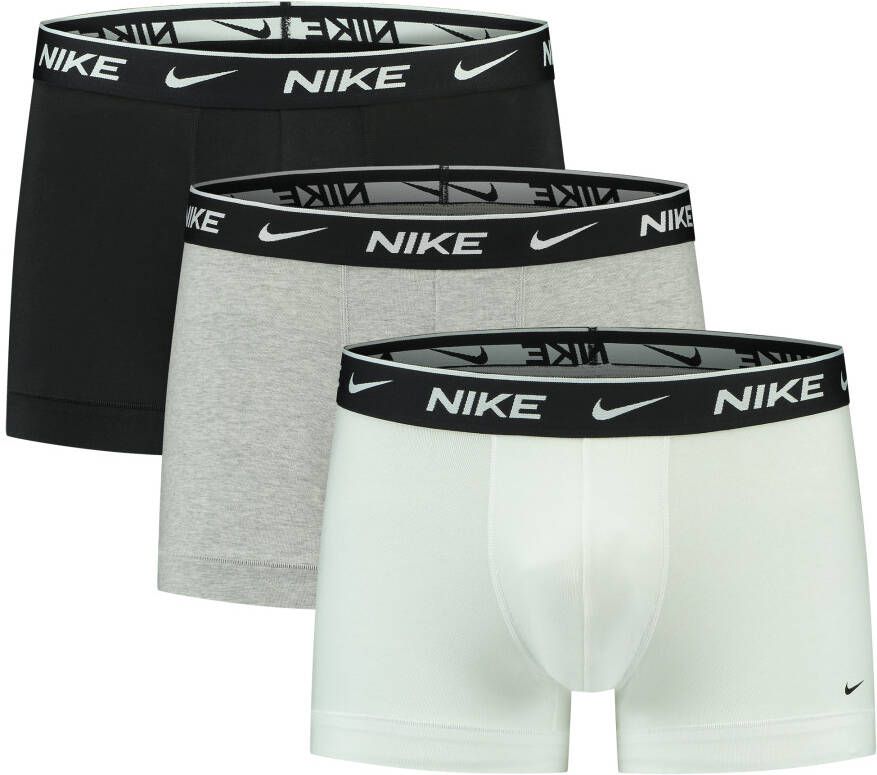 Nike Everyday Cotton Stretch Trunk (3 Pack) Boxershorts Kleding white grey heather black maat: L beschikbare maaten:XS S L XL