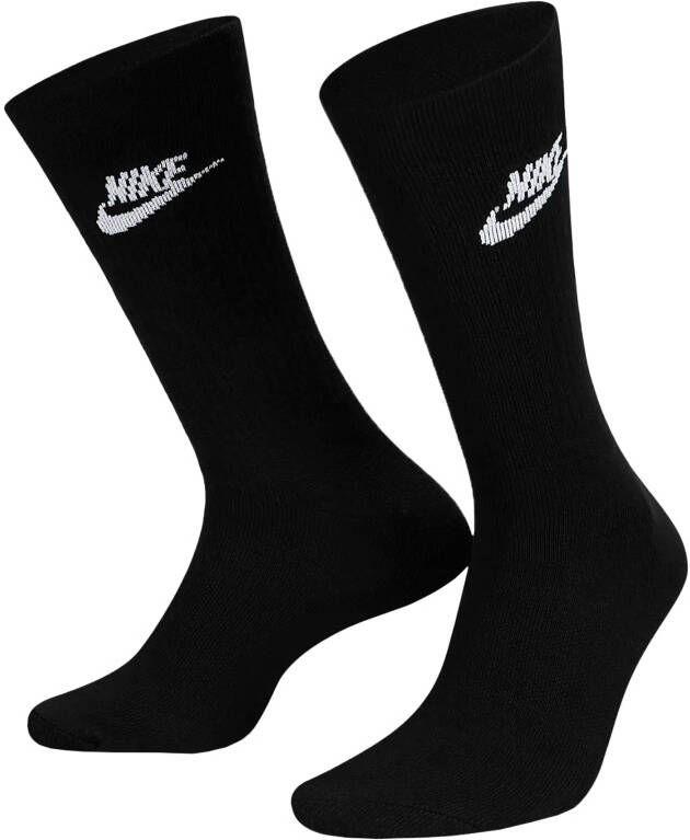 Nike Sportswear Everyday Essential Crew sokken (3 paar) Zwart