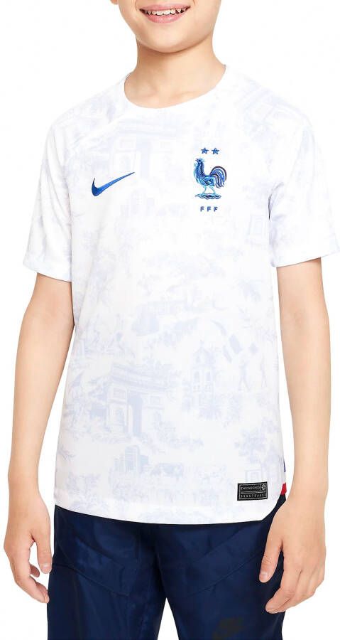 Nike FFF 2022 23 Stadium Uit Dri-FIT voetbalshirt voor kids Wit