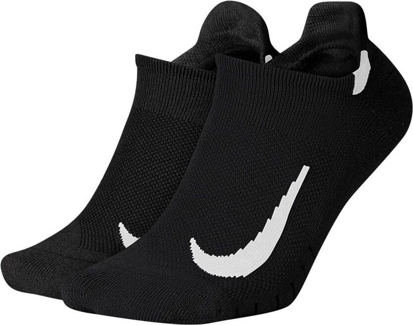 Nike Multiplier No-Show hardloopsokken (2 paar) Zwart