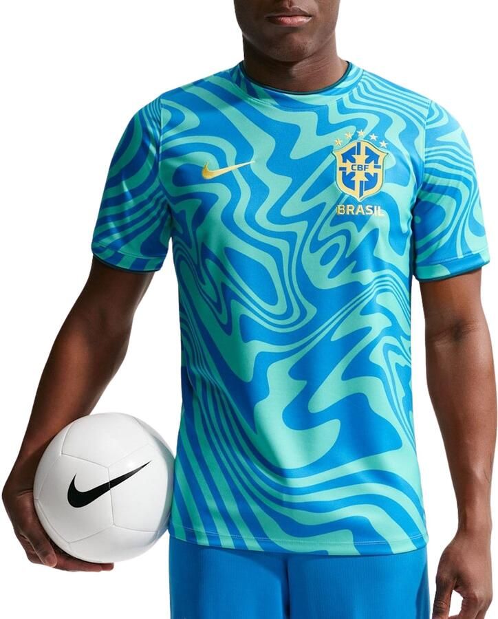Nike Brazilië Academy Pro Dri-FIT warming-uptop met korte mouwen voor heren Groen