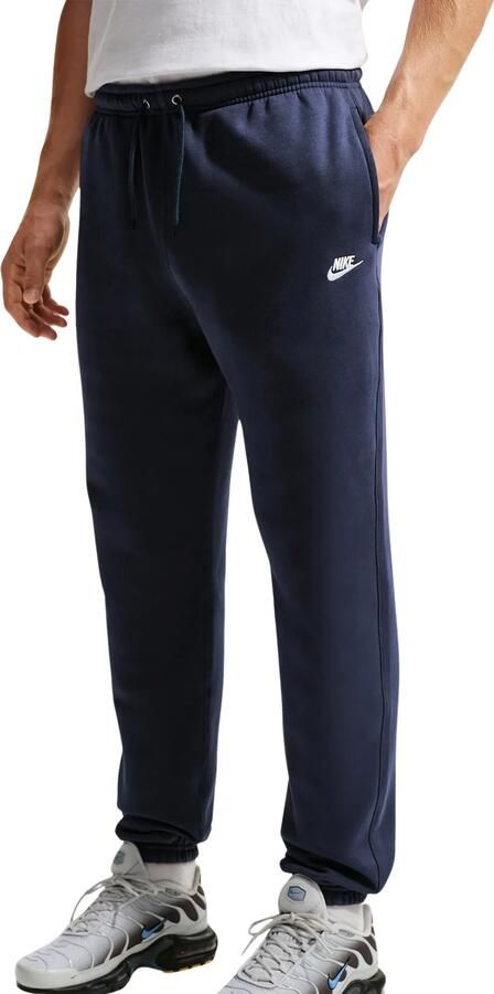 Nike Club herenbroek van geborstelde fleece met boorden Blauw