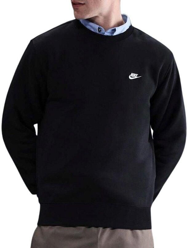 Nike Club fleeceshirt met ronde hals voor heren Zwart - Foto 5