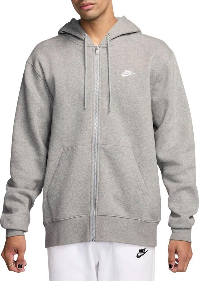 Nike Club fleecehoodie met rits voor heren Grijs - Foto 5