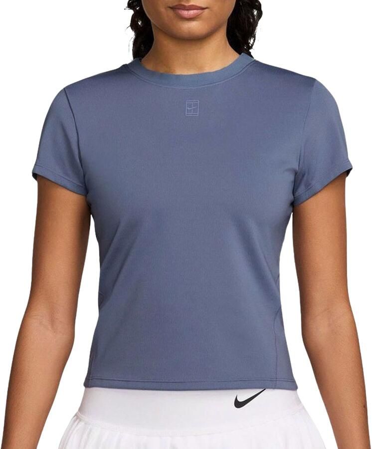 Nike Court Advantage Dri-FIT tennistop met korte mouwen voor dames Blauw - Foto 5