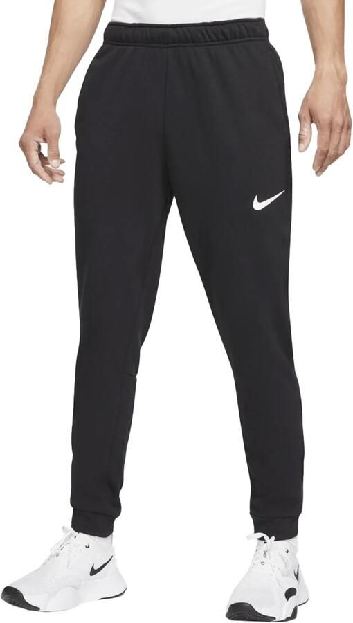 Nike Dry Dri-FIT toelopende fitnessbroek van fleece voor heren Zwart