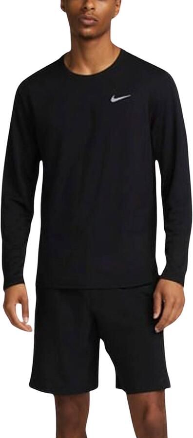 Nike Miler UV-hardlooptop met lange mouwen en Dri-FIT voor heren Zwart - Foto 6