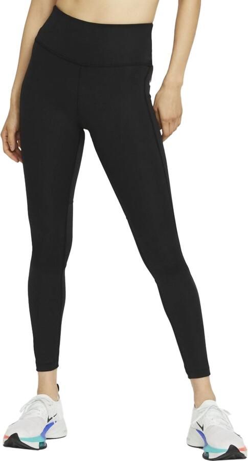 Nike Epic Fast Hardlooplegging met halfhoge taille en zak voor dames Zwart