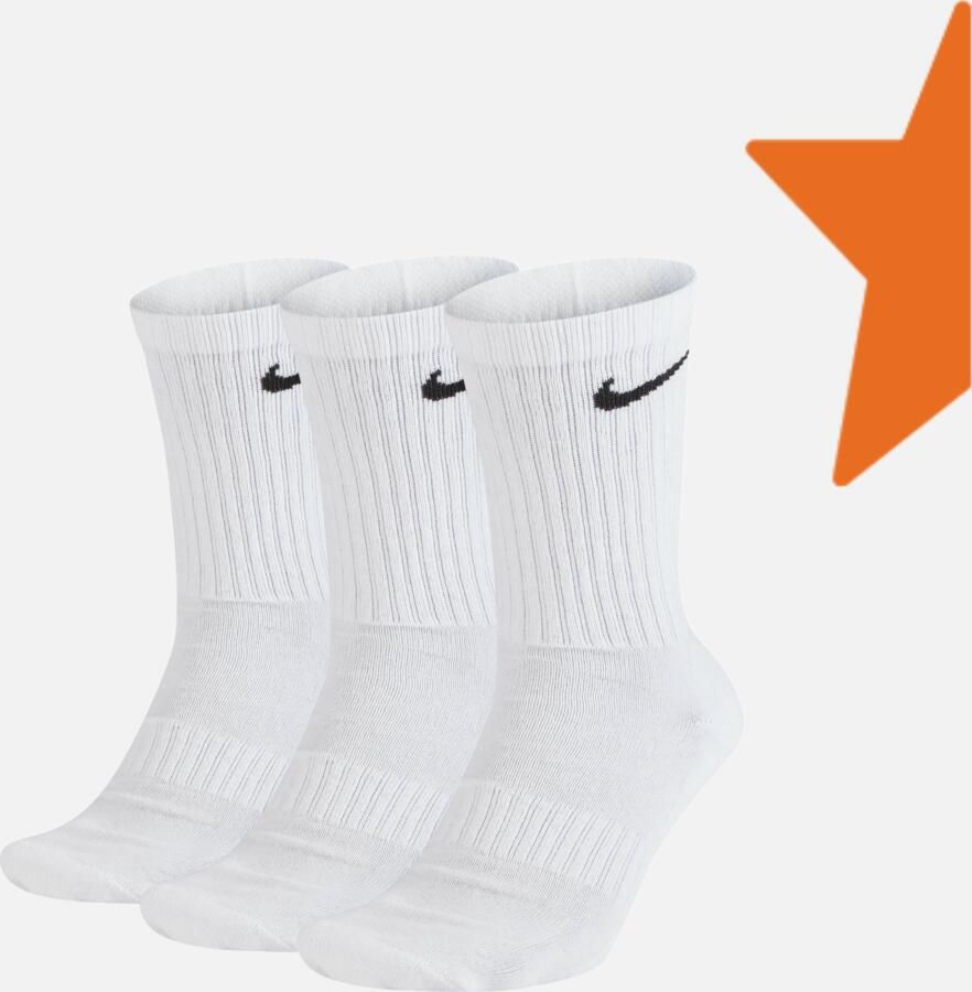 Nike Witte sokken met geribbelde randen in middellange lengte White