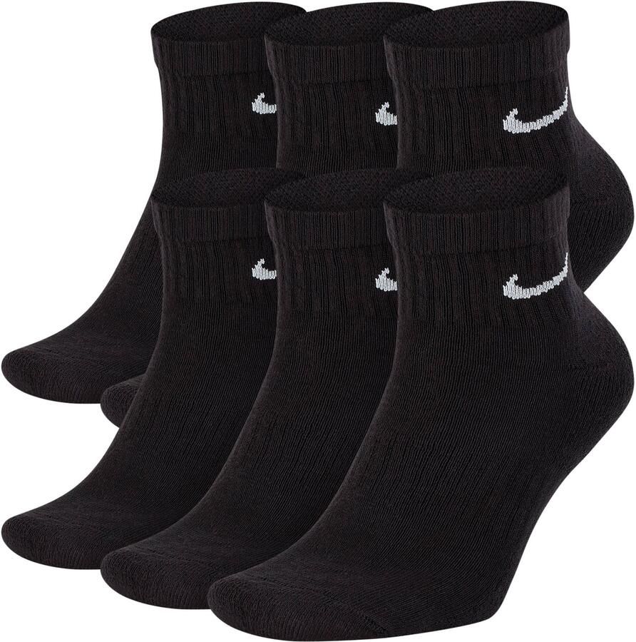 Nike Everyday Cushioned Trainingsenkelsokken (6 paar) Zwart
