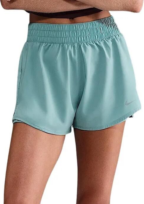 Nike One Dri-FIT 2-in-1 damesshorts met hoge taille (8 cm) Groen - Foto 5