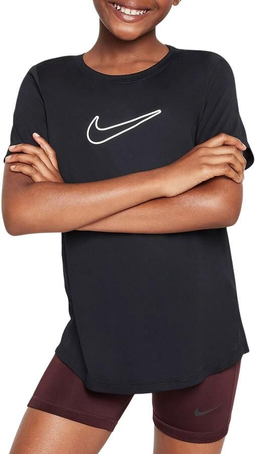 Nike One Fitted Dri-FIT top met korte mouwen voor Zwart