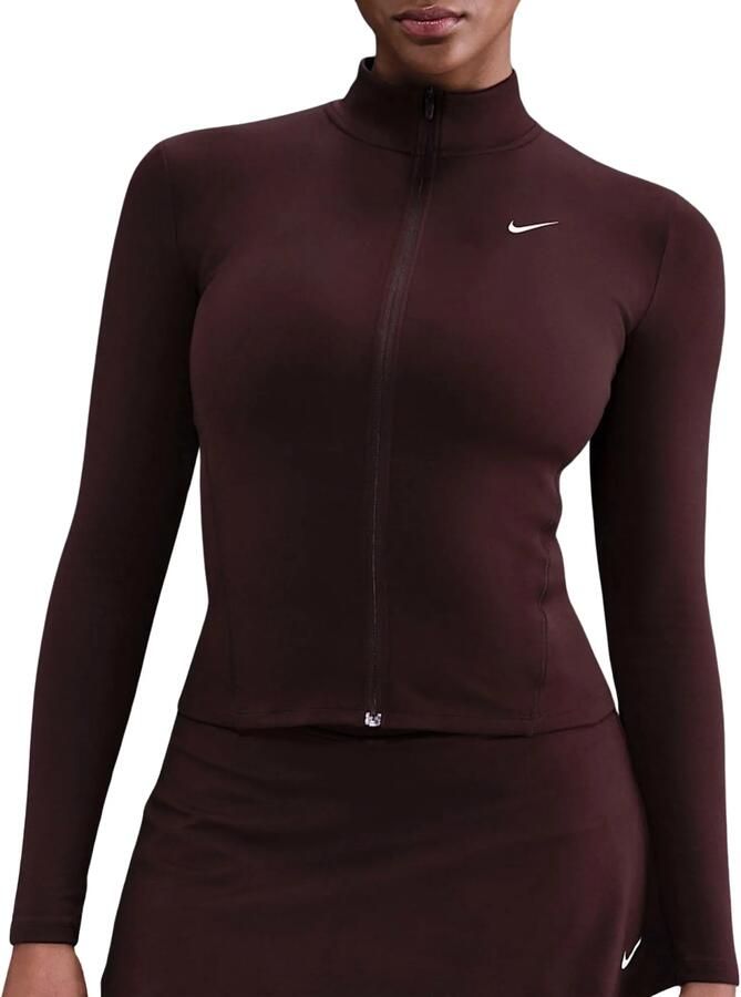 Nike One Fitted Dri-FIT jack met rits over de hele lengte voor dames Rood - Foto 5
