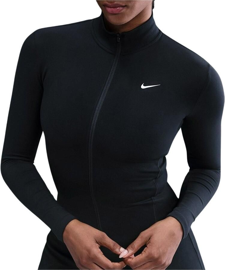 Nike One Fitted Dri-FIT jack met rits over de hele lengte voor dames Zwart - Foto 5