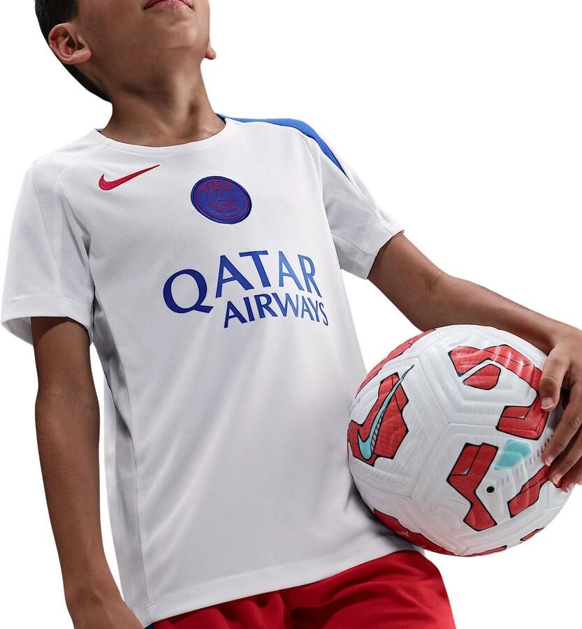Nike PSG Strike Derde Total 90 knit voetbaltop met Dri-FIT voor kids Wit