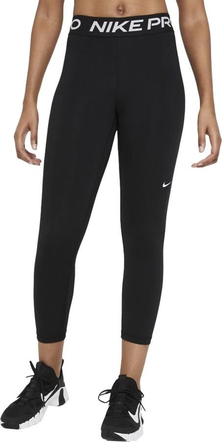 Nike Pro korte legging met vlakken van mesh en halfhoge taille voor dames Zwart - Foto 5