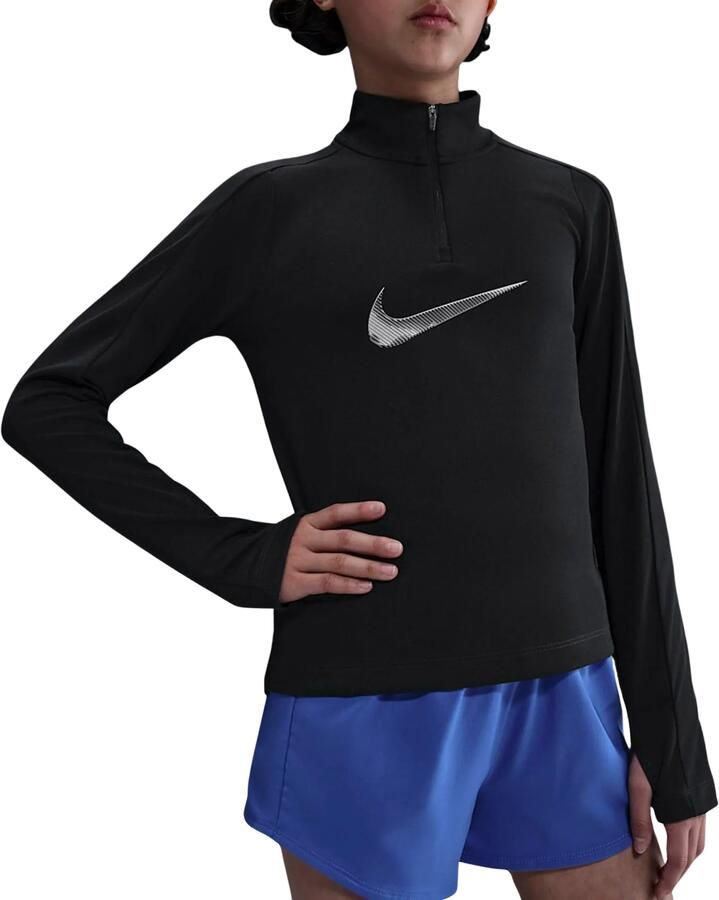 Nike Pro Dri-FIT meisjestop met korte rits Zwart - Foto 5