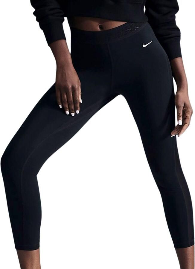 Nike Pro 7 8-legging met halfhoge taille en mesh vlakken voor dames Zwart