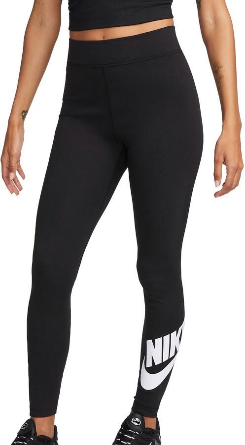 Nike Sportswear Classics legging met hoge taille en graphic voor dames Zwart - Foto 5