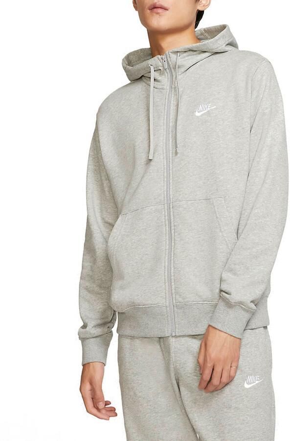 Nike Klassieke Zip Hoodie in Donkergrijs Heather & Wit Gray Heren - Foto 2