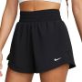 Nike One Dri-FIT 2-in-1 damesshorts met hoge taille (8 cm) Zwart - Thumbnail 2