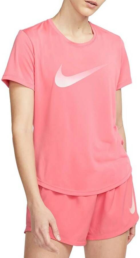 Nike Dri-FIT One Hardlooptop met korte mouwen voor dames Roze