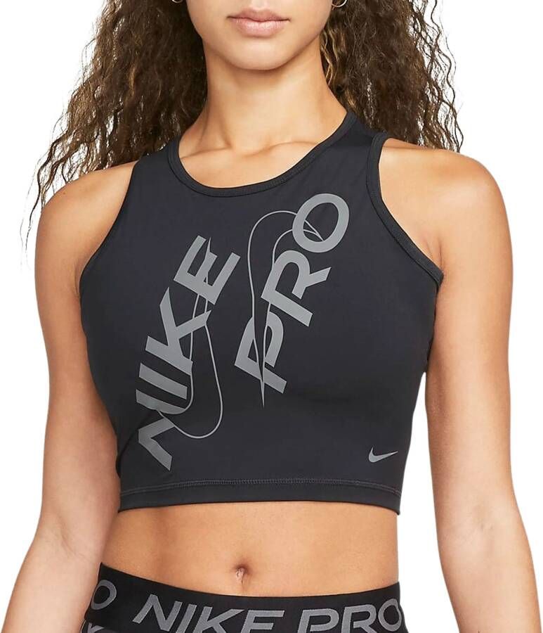 Nike Pro Dri-FIT cropped tanktop voor dames Zwart