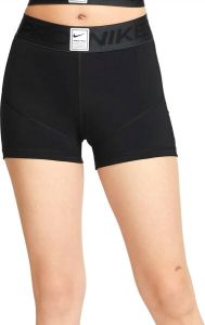 Nike Pro Shorts met halfhoge taille en graphic voor dames (8 cm) Zwart