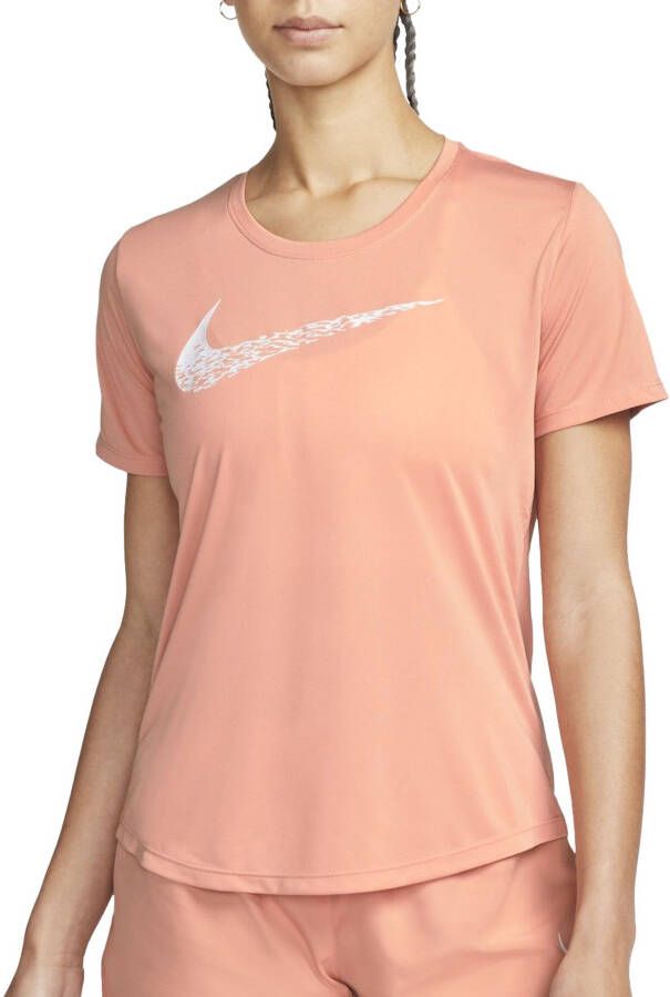 Nike Swoosh Run Hardlooptop met korte mouwen voor dames Oranje