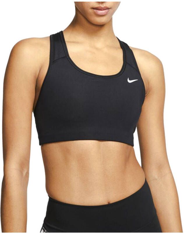 Nike Swoosh Non-padded sport-bh met medium ondersteuning Zwart