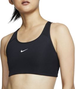 Nike Dri-FIT Swoosh Sport-bh met medium ondersteuning en pad uit één stuk Zwart