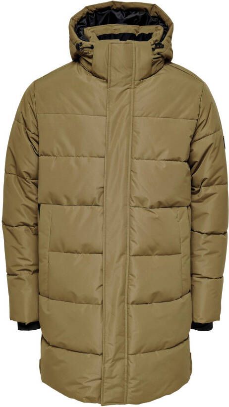 Only & Sons Carl Long Quilted Winterjas Heren